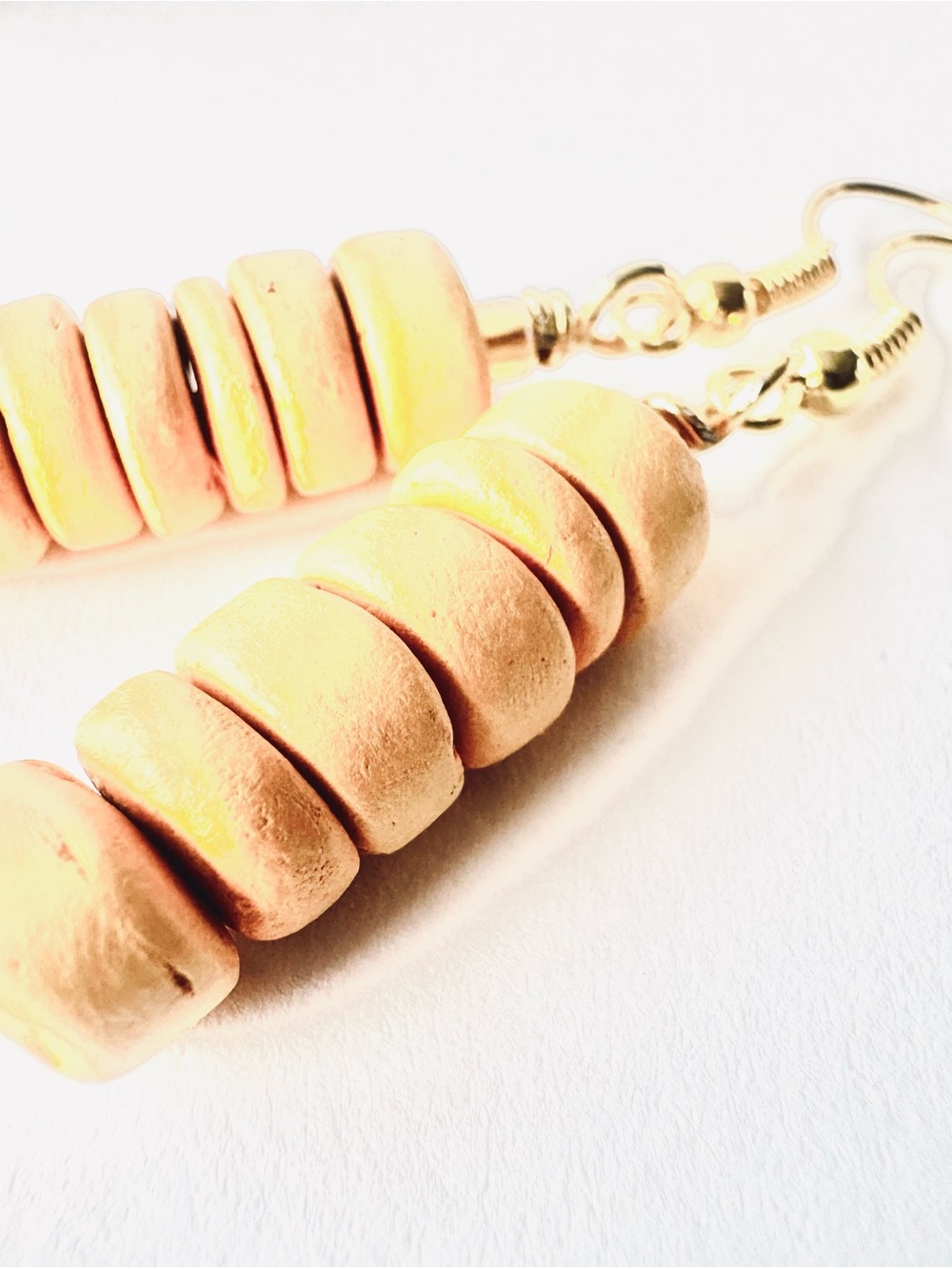 Handcrafted Natural Wood Bead Drop Earrings - nature inspired jewelry